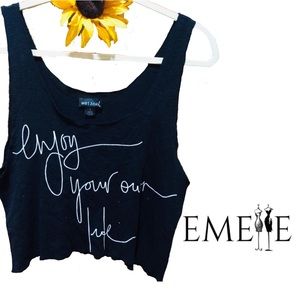 Wet Seal Graphic Crop Tank Top S